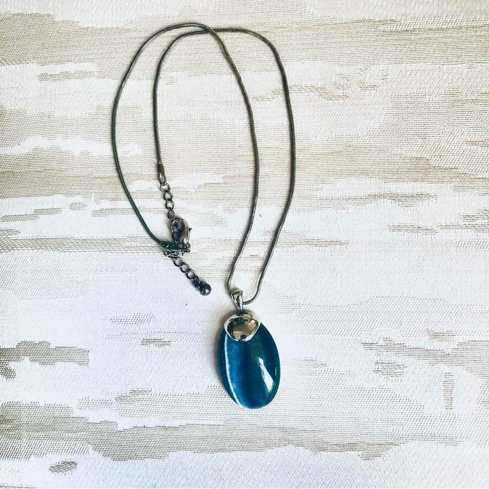 Vintage Blue Tigers Eye Cabachon set in Silver